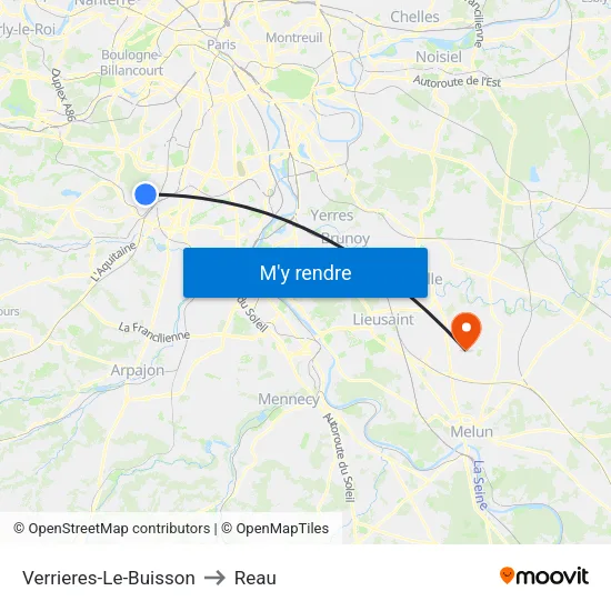 Verrieres-Le-Buisson to Reau map