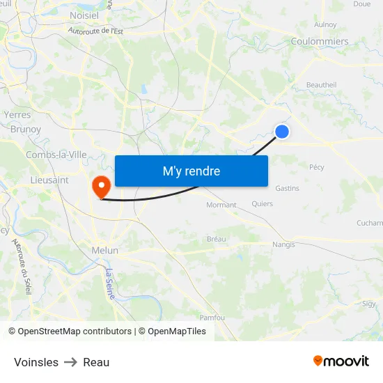 Voinsles to Reau map