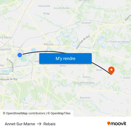 Annet-Sur-Marne to Rebais map