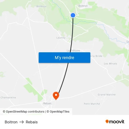 Boitron to Rebais map