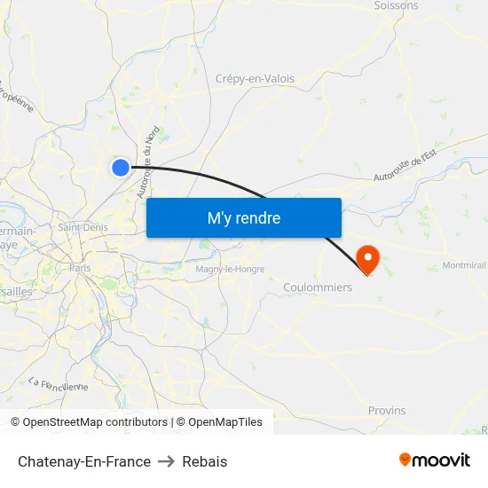 Chatenay-En-France to Rebais map