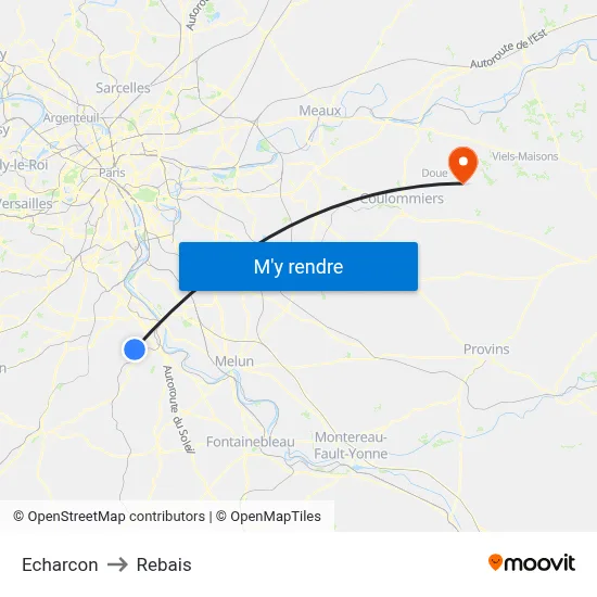 Echarcon to Rebais map