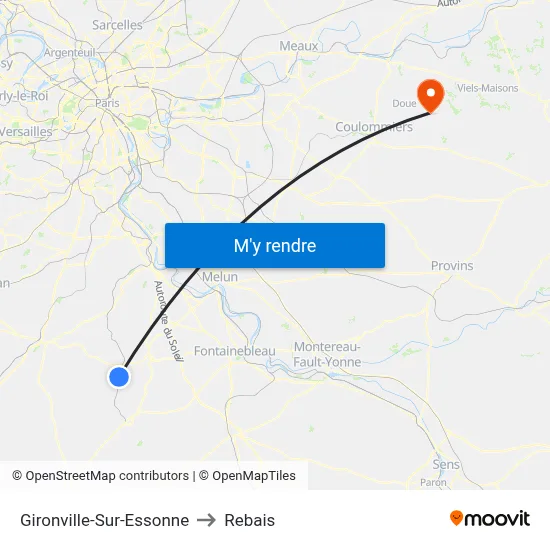 Gironville-Sur-Essonne to Rebais map