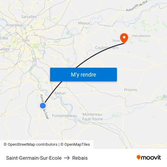 Saint-Germain-Sur-Ecole to Rebais map