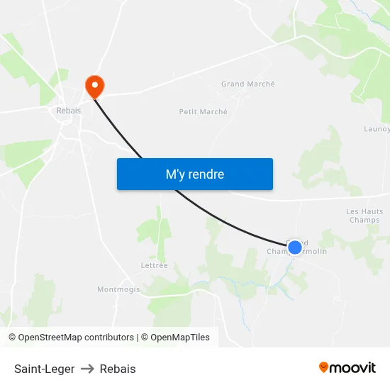Saint-Leger to Rebais map