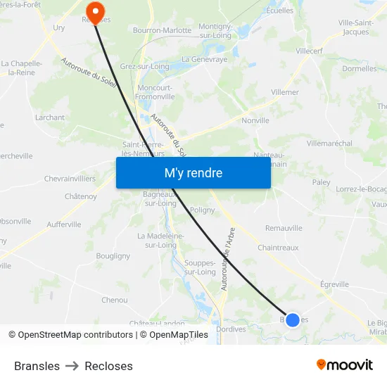 Bransles to Recloses map