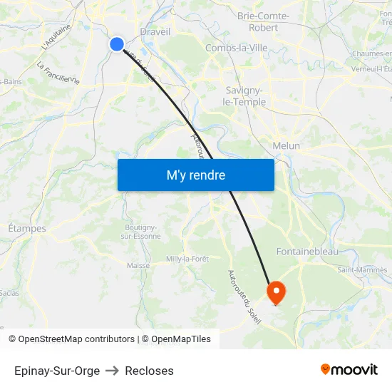 Epinay-Sur-Orge to Recloses map