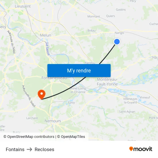 Fontains to Recloses map