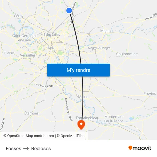 Fosses to Recloses map