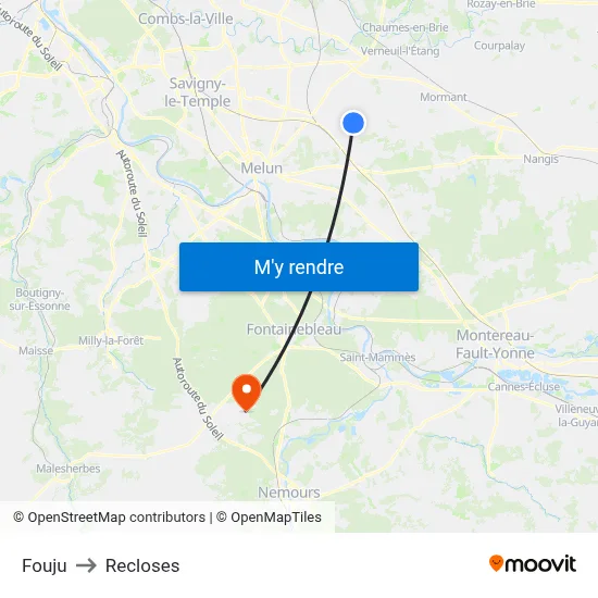 Fouju to Recloses map