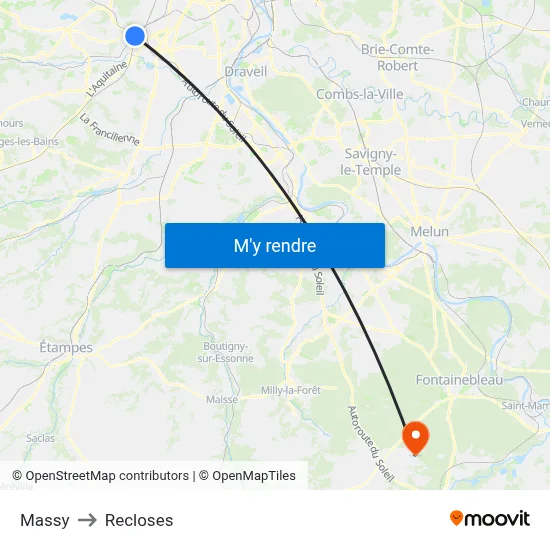 Massy to Recloses map