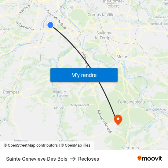 Sainte-Genevieve-Des-Bois to Recloses map