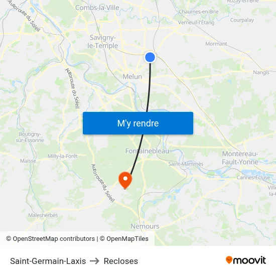 Saint-Germain-Laxis to Recloses map