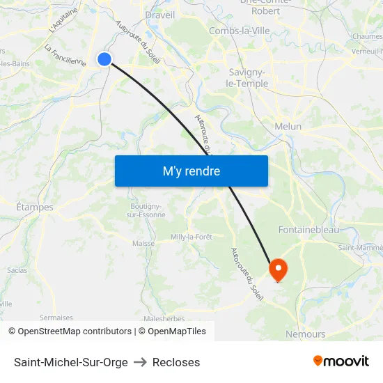 Saint-Michel-Sur-Orge to Recloses map