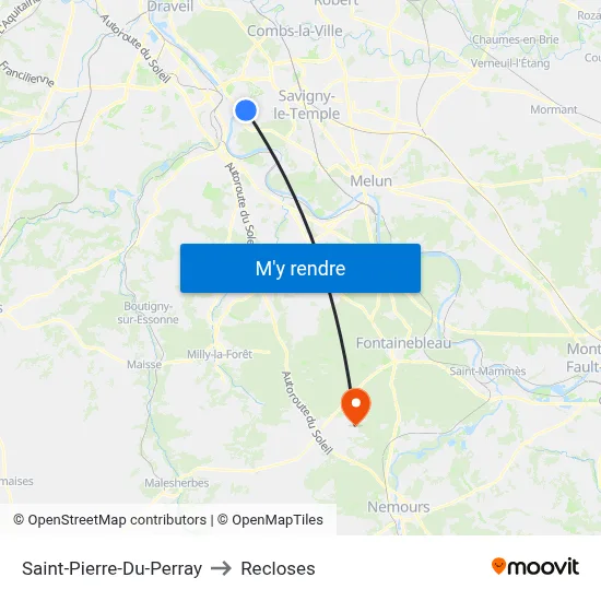 Saint-Pierre-Du-Perray to Recloses map