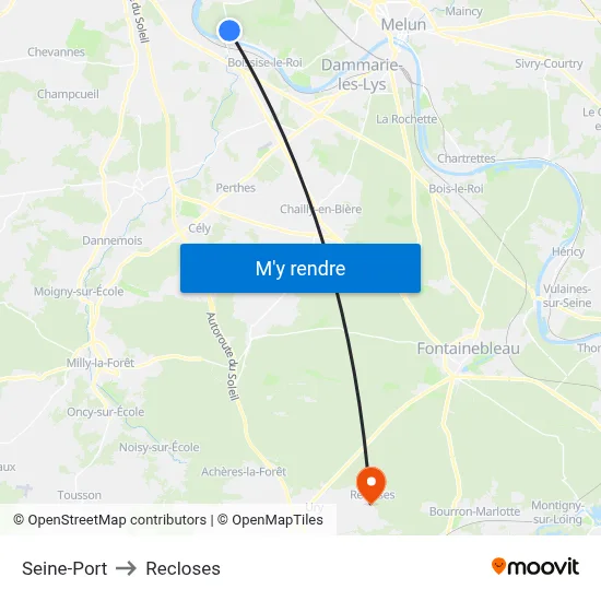 Seine-Port to Recloses map