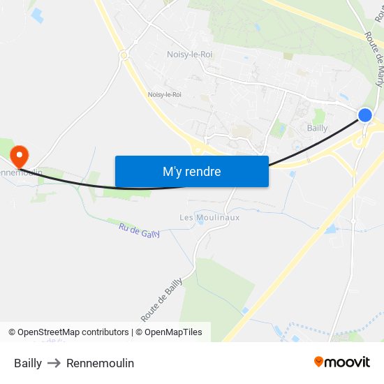 Bailly to Rennemoulin map