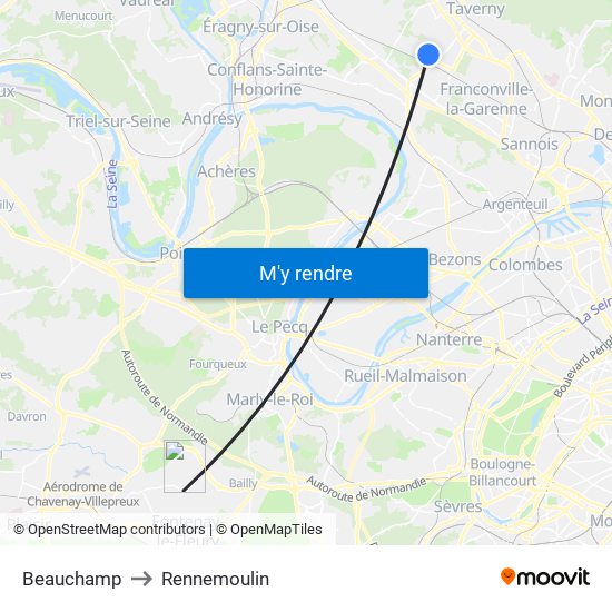 Beauchamp to Rennemoulin map