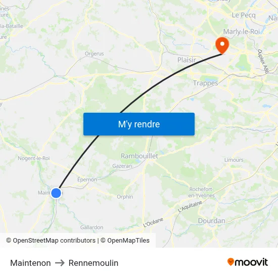 Maintenon to Rennemoulin map