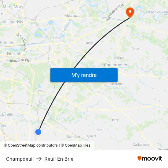 Champdeuil to Reuil-En-Brie map