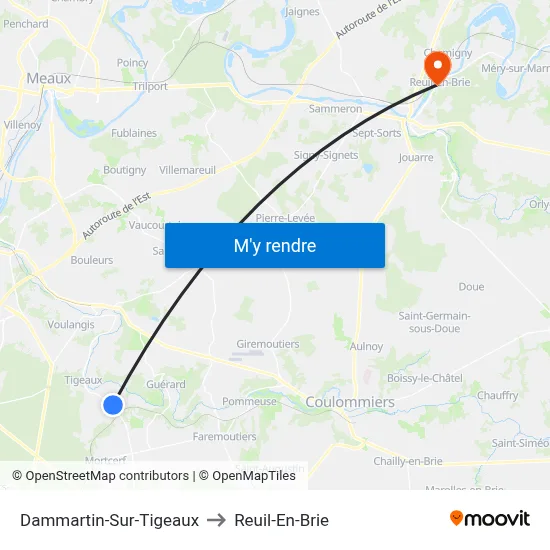 Dammartin-Sur-Tigeaux to Reuil-En-Brie map