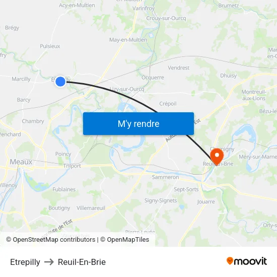 Etrepilly to Reuil-En-Brie map