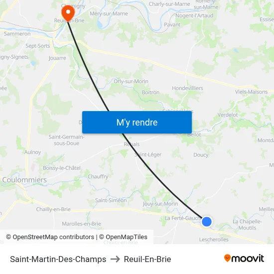 Saint-Martin-Des-Champs to Reuil-En-Brie map