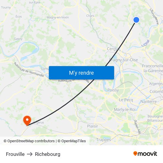 Frouville to Richebourg map