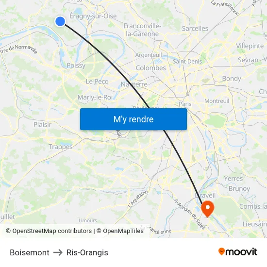 Boisemont to Ris-Orangis map
