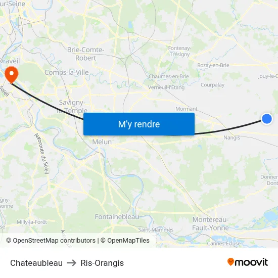 Chateaubleau to Ris-Orangis map
