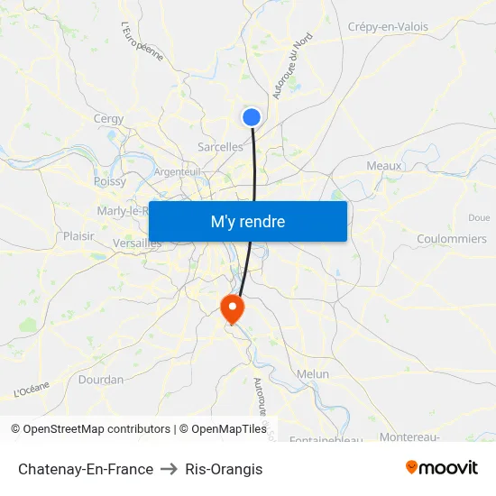 Chatenay-En-France to Ris-Orangis map