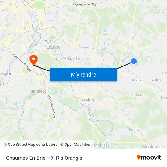 Chaumes-En-Brie to Ris-Orangis map