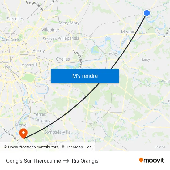 Congis-Sur-Therouanne to Ris-Orangis map