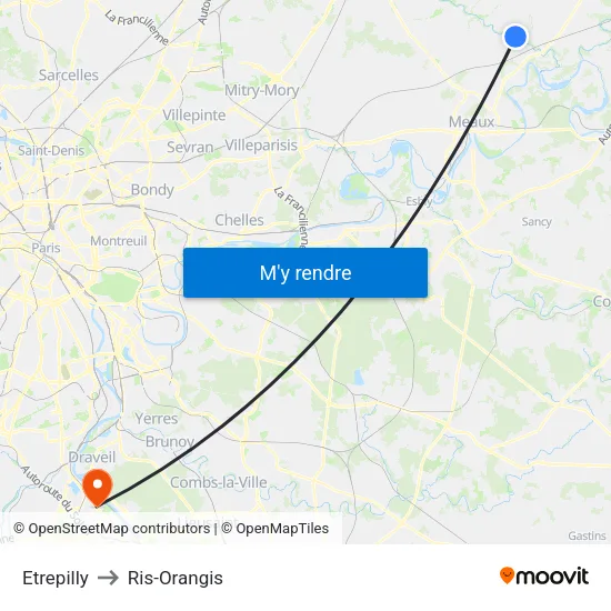 Etrepilly to Ris-Orangis map