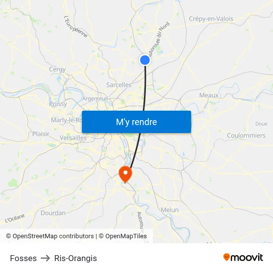Fosses to Ris-Orangis map