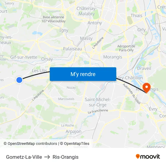 Gometz-La-Ville to Ris-Orangis map