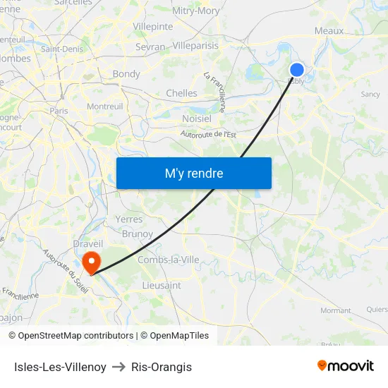 Isles-Les-Villenoy to Ris-Orangis map
