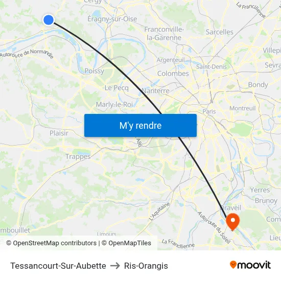 Tessancourt-Sur-Aubette to Ris-Orangis map