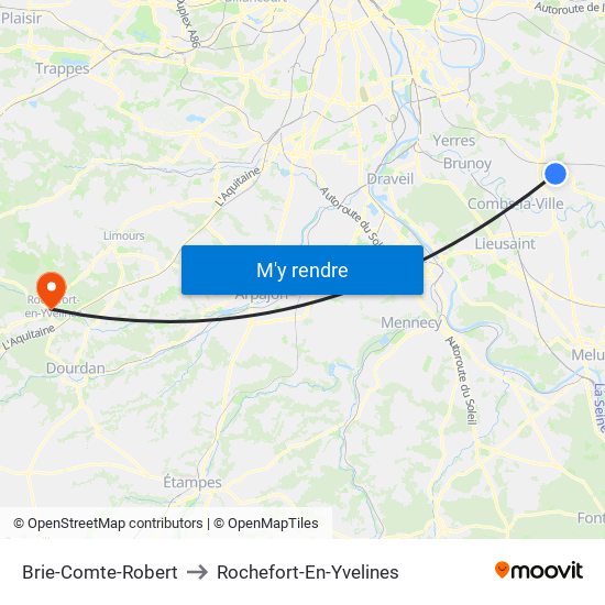 Brie-Comte-Robert to Rochefort-En-Yvelines map