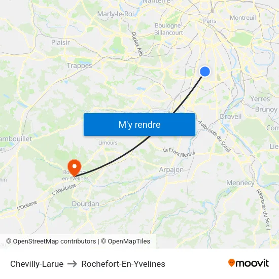 Chevilly-Larue to Rochefort-En-Yvelines map