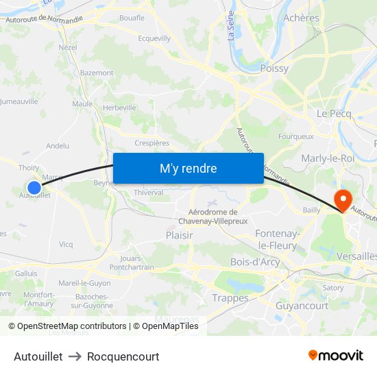 Autouillet to Rocquencourt map