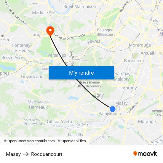 Massy to Rocquencourt map