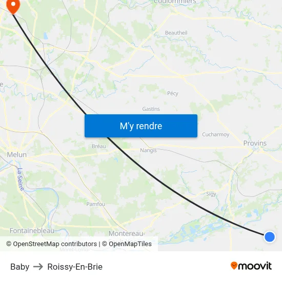 Baby to Roissy-En-Brie map