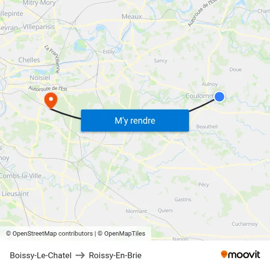 Boissy-Le-Chatel to Roissy-En-Brie map