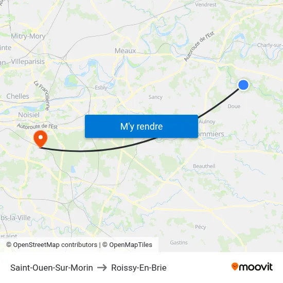 Saint-Ouen-Sur-Morin to Roissy-En-Brie map