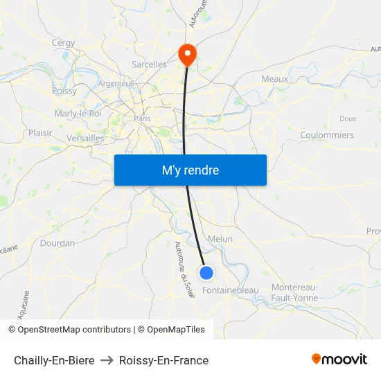 Chailly-En-Biere to Roissy-En-France map