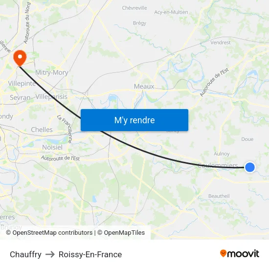 Chauffry to Roissy-En-France map