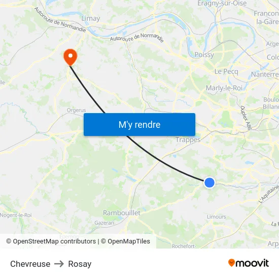 Chevreuse to Rosay map