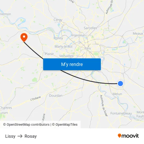 Lissy to Rosay map