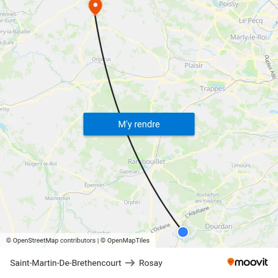 Saint-Martin-De-Brethencourt to Rosay map